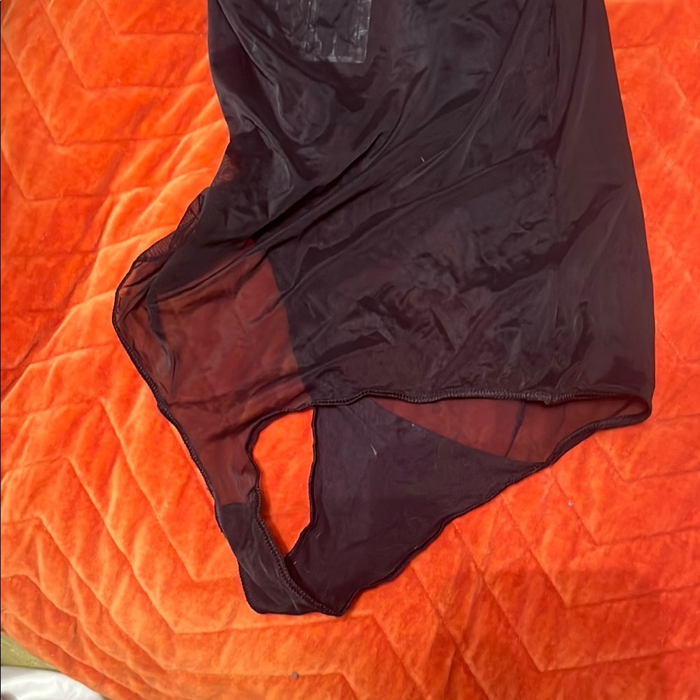 SPANX Black Fitted Long Sleeve Sheer Bodysuit Large - Picture 3 of 3